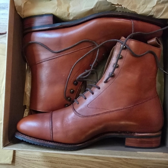 GORGEOUS handmade Goodyear welt victorian lace up boots 8.5 us 6.5 uk - Picture 1 of 6